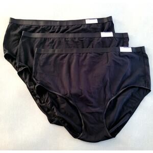 CATHERINE'S Intimates 3pr Black Full Brief Panties Underwear-Size 15 4X-NEW!